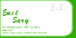 emil sary business card